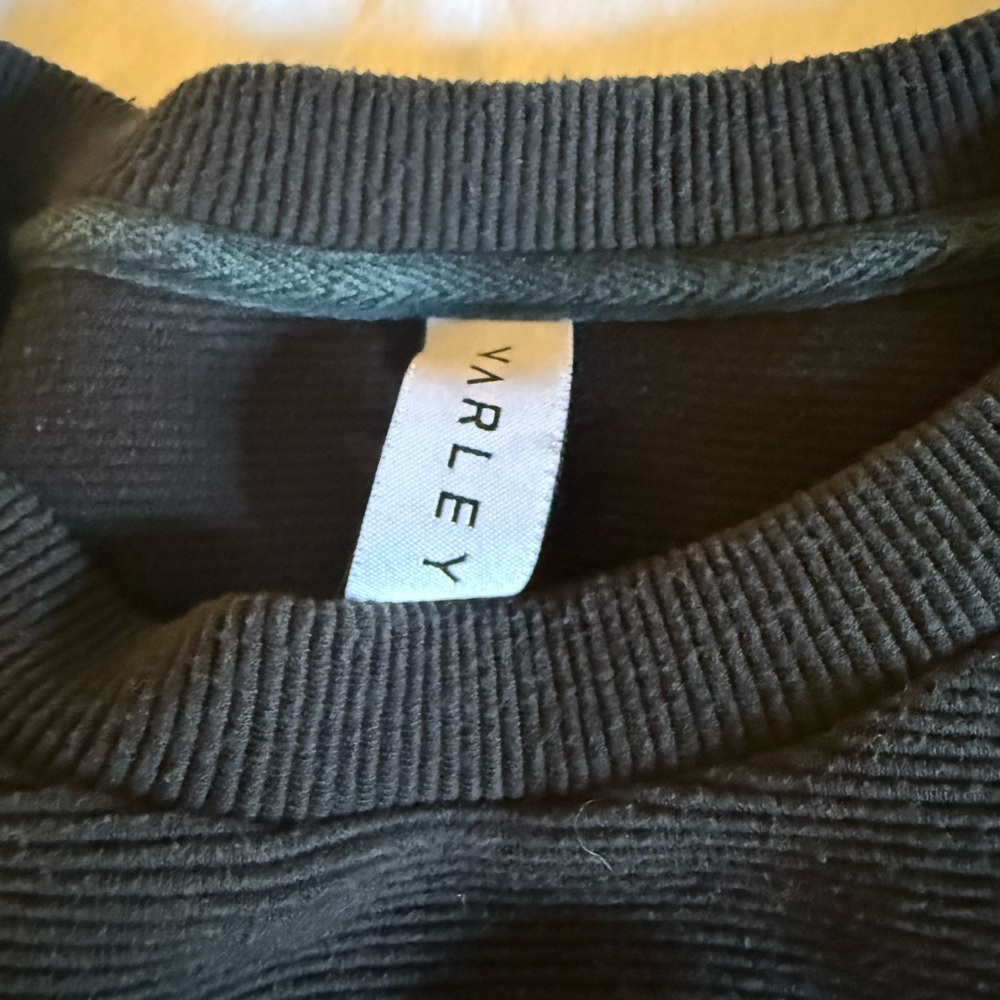Varley Charcoal Ribbed Knit Top